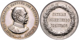 Sammlung Otto v. Bismarck Silbermedaille o.J. (v. Wiesinger, Breslau) auf seine Kanzlerschaft, i.Rd: 0,990 Bennert 588. Slg. Bö. -. 
40,3mm 25,2g f.s...