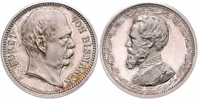 Sammlung Otto v. Bismarck Silbermedaille o.J. (v. Lauer, unsign.) Kopf Bismarcks / Kronprinz Friedrich, i.Rd: SILBER 990 Bennert - vgl. 290. Slg. Bö. ...