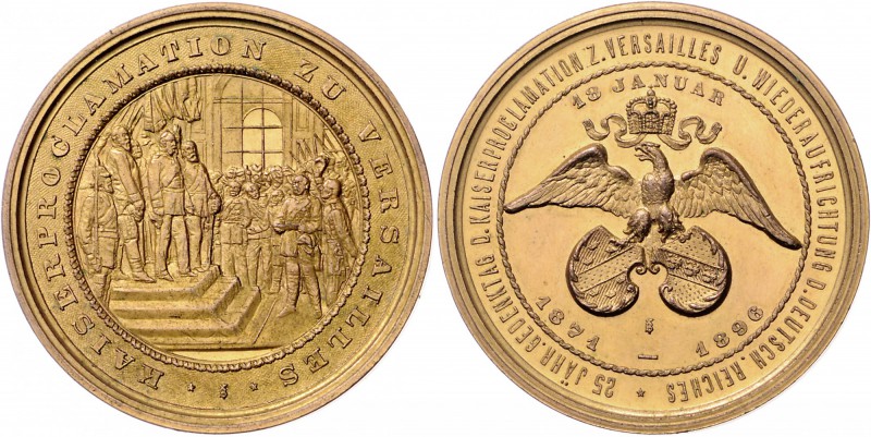 Sammlung Otto v. Bismarck Bronzemedaille 1896 vergoldet (v. Wiesbadener Metallwa...