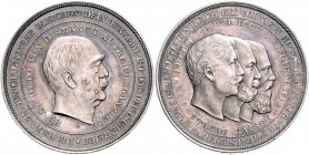 Sammlung Otto v. Bismarck Silbermedaille 1896 (v. Oertel, unsign.) auf das 25-jähr. Reichsjubiläum und seinen 81. Geburtstag, i.Rd: 1. APRIL 1896 81-J...