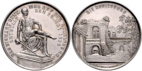 Sammlung Otto v. Bismarck Silbermedaille 1896 (v. Bergmann) auf die Enthüllung des Bismarckdenkmals auf der Rudelsburg, i.Rd: H.M. SILBER 990 Bennert ...