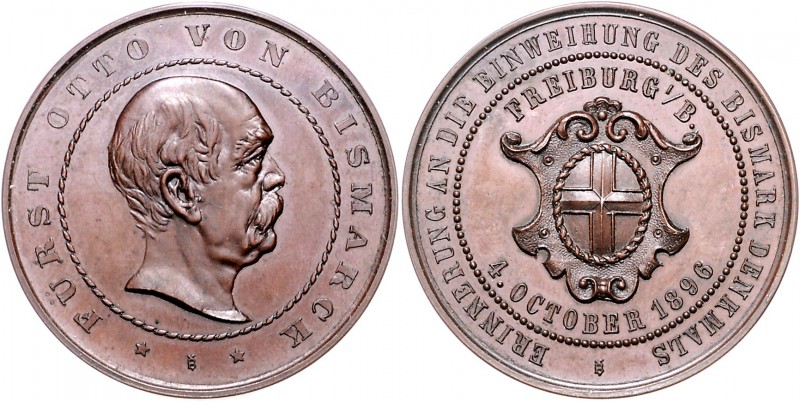 Sammlung Otto v. Bismarck Kupfermedaille 1896 (v. Wiesbadener Metallwarenfabrik)...