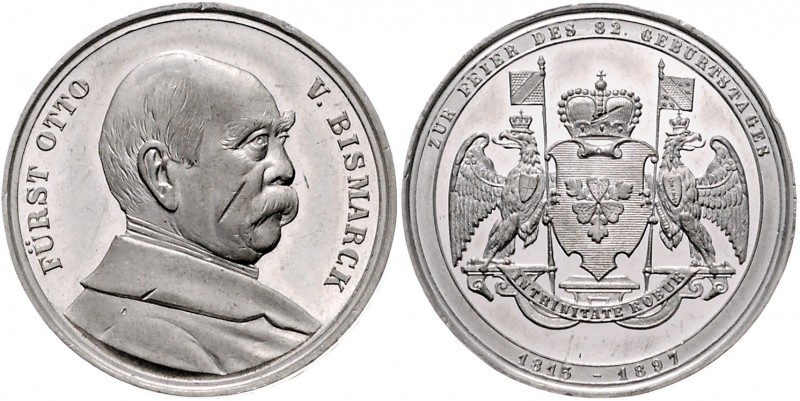 Sammlung Otto v. Bismarck Aluminiummedaille 1897 (v. Weckwerth, unsign.) auf sei...