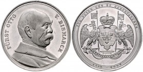 Sammlung Otto v. Bismarck Aluminiummedaille 1897 (v. Weckwerth, unsign.) auf seinen 82. Geburtstag Bennert 207. Slg. Bö. 5449. 
kl.Rf., 33,0mm 10,6g ...