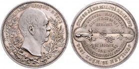 Sammlung Otto v. Bismarck Silbermedaille o.J. (v.Drentwett, unsign.) auf sein 60-jähr. Militärdienst-Jubiläum, Bismarck-Gedenk-Münze, mit Riffelrand B...