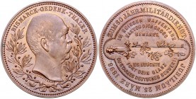 Sammlung Otto v. Bismarck Bronzemedaille o.J. (v.Drentwett) auf sein 60-jähr. Militärdienst-Jubiläum, Bismarck-Gedenk-Thaler, glatter Rand Bennert 209...
