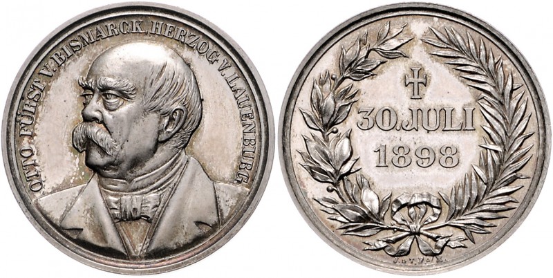 Sammlung Otto v. Bismarck Silbermedaille 1898 (v. Balmberger) auf seinen Tod Ben...