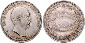 Sammlung Otto v. Bismarck Silbermedaille 1898 - Gedenk-Thaler (v. Drentwett, unsign.) auf seinen Tod, mit Riffelrand Bennert 216. Slg. Bö. 5506. 
35,...