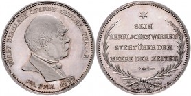 Sammlung Otto v. Bismarck Silbermedaille 1898 - Gedenk-Thaler (v. Drentwett, unsign.) auf seinen Tod, mit 5 Palmblättern unter der Schrift Bennert var...