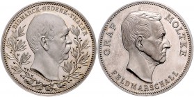 Sammlung Otto v. Bismarck Silbermedaille o.J. -Gedenk-Thaler (v. Drentwett) auf Bismarck und Graf Moltke Bennert -. Slg. Bö. -. 
34,8mm 15,8g selten ...
