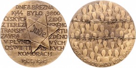 - Judaica Lot von 4 Bronzemedaillen (1x versilbert): a.d. Holocaust 
alle ca. 50-60,0mm 64,2-100,1g vz bis st