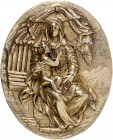 - Kunstgüsse und - Prägungen Silbergussplakette o.J. vergoldet (v. Peter Flötner?) Madonna mit Kind, hohes Relief 
vorzüglicher alter Guss 75,0x60,0m...