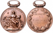- Luftfahrt Bronzemedaille 1879 (v. Déposé) Prämie der Exposition des Sciences Appliquees a l´Industrie, verliehen an CABRAN et Cie. Malpas 109. 
m. ...
