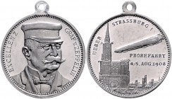 - Luftfahrt Aluminium-Medaille 1908 a.d. Abnahme-Fernfahrt des LZ 4" Kai. 288. "
m. Orig.Öse 28,9mm 3,5g vz-st