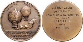 - Luftfahrt Bronzemedaille 1923 3. Preis der Ballonwettfahrt des Aeroclubs Frankreich, i.Rd: Füllhorn BRONZE. Für die Vs. wurde eine Medaille von 1783...