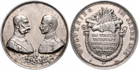 - Allgemeine Medaillen Silbermedaille 1914 (v. Oertel) a.d Waffenbrüderschaft des Deutschen Reiches mit Österreich-Ungarn, i.Rd: SILBER 990 Zetzm. 300...