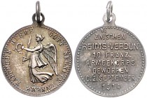 - Allgemeine Medaillen Siegespfennig 1914 (v. Kube) Seriennummer 30, ZWISCHEN REIMS-VERDUN 10 FRANZ. ARMEEKORPS GEWORFEN D. 2. SEPTEMBER 1914 Zetzm. 1...