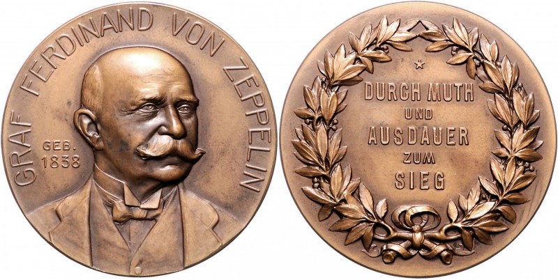 - Allgemeine Medaillen Bronzemedaille o.J. (v. M.&W.) a. Graf Zeppelin Durch Mut...