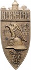 - Allgemeine Medaillen Bronze-Plakette 1929 (v. Hofstätter) a.d. Parteitag der NSDAP und 10-jähr. Parteijubiläum Erl. 1020. 
34,0x76,6mm 39,3g vz