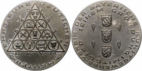 - Allgemeine Medaillen Zinkmedaille 1935 (v.M.O.) Ehrt Eure Deutschen Meister 1850-1935 BKVM" "Der bayerische Kunstgewerbe-Verein seinem Gründungsmitg...
