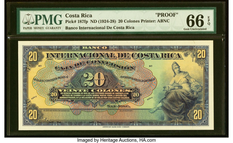 Costa Rica Banco Internacional de Costa Rica 20 Colones ND (1924-28) Pick 187fp ...