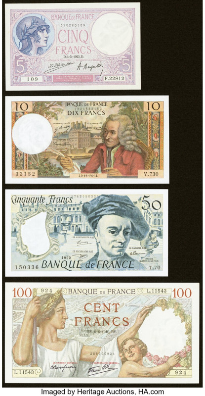 France Group Lot of 4 Examples Crisp Uncirculated. HID09801242017 © 2023 Heritag...