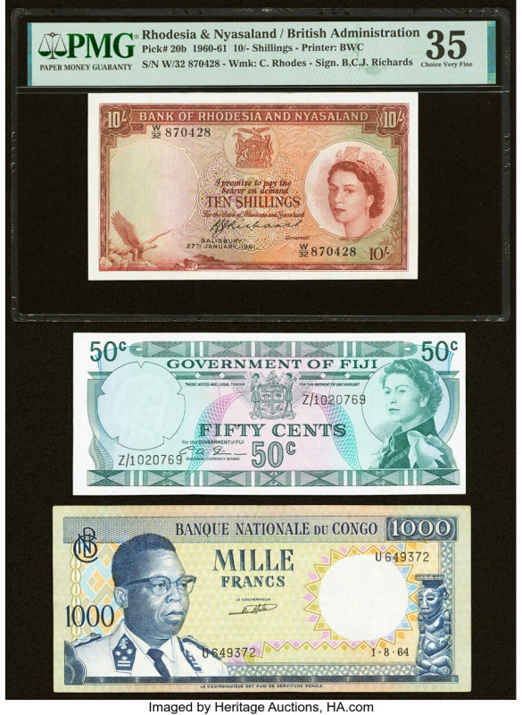 Rhodesia and Nyasaland Bank of Rhodesia and Nyasaland 10 Shillings 27.1.61 Pick ...