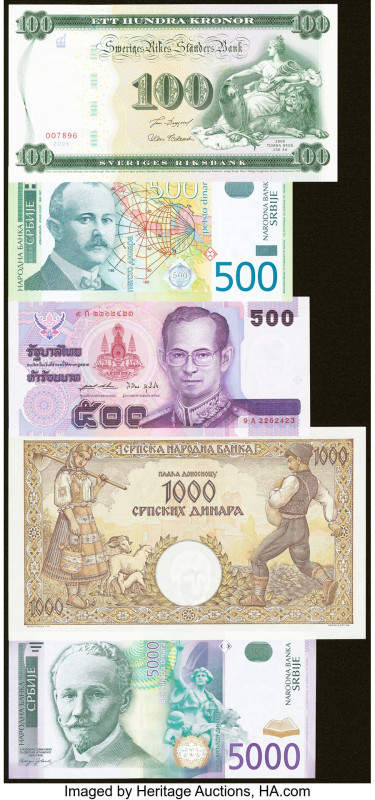 Serbia, Thailand & More Group Lot of 5 Examples Crisp Uncirculated. HID098012420...