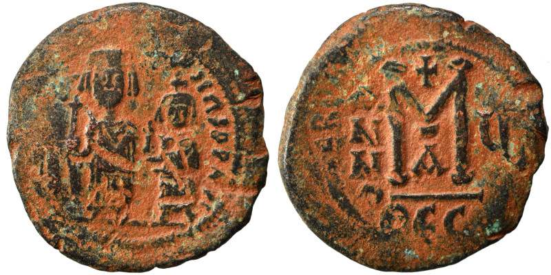 Heraclius, with Heraclius Constantine. 610-641. Follis (bronze, 10.73 g, 32 mm),...