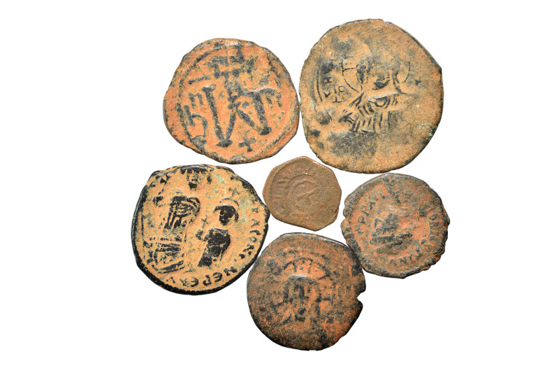 6x Byzantine coins. F-VF. As seen, no return.