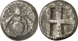 (415-394 a.C.). Jonia. Éfeso. Dracma. (S. 4366) (BMC. XIV, 17). 3,15 g. MBC.