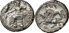 (361-334 a.C.). Mazaios. Cilicia. Tarso. Estátera. (S. 5650 var) (BMC. XXI, 50 var). 10,59 g. MBC-/EBC-.