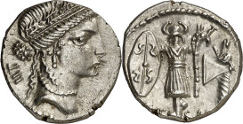 (48 a.C.). Julio César. Denario. (Spink 1400) (S. 18) (Craw. 452/2). 3,96 g. EBC.