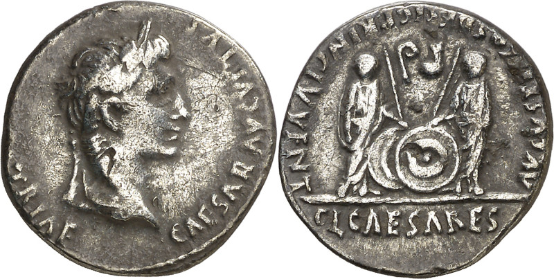 (2 a.C.-4 d.C.). Octavio Augusto. Denario. (Spink 1597) (S. 43c) (RIC. 210). 3,7...
