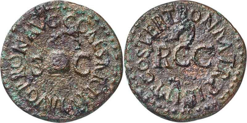 (40 d.C.). Calígula. Cuadrante. (Spink 1804) (Co. 7) (RIC. 52). 2,57 g. MBC.