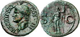 (37-41 d.C.). Agripa. As. (Spink 1812) (Co. 3) (RIC. 58, de Calígula). Leves oxidaciones. 11,59 g. (MBC+/MBC).