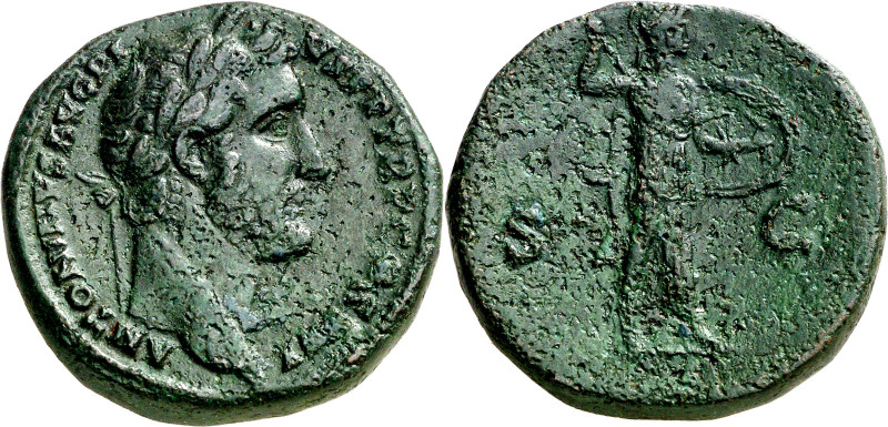 (146 d.C.). Antonino pío. Sestercio. (Spink 4220) (Co. 745) (RIC. 779). 26,64 g....