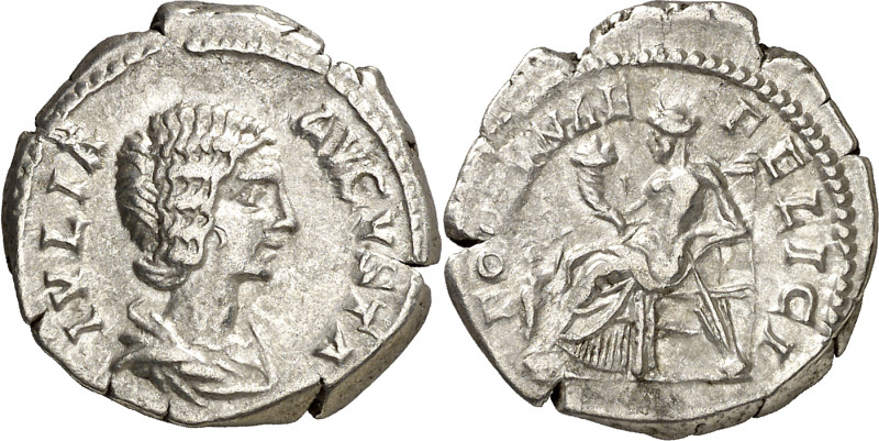 (209 d.C.). Julia Domna. Denario. (Spink 6584) (S. 57) (RIC. 554). 3,50 g. MBC.