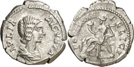 (209 d.C.). Julia Domna. Denario. (Spink 6584) (S. 57) (RIC. 554). 3,50 g. MBC.