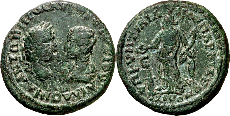 s/d. Caracalla y Julia Domna. Moesia inferior. Marcianopolis. AE 26. (S.GIC. 270...
