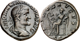 (235-236 d.C.). Maximino I. Sestercio. (Spink 8338 var) (Co. 88) (RIC. 64). 19,86 g. MBC+.