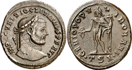 (300-301 d.C.). Diocleciano. Tesalónica. Follis. (Spink 12784) (Co. 106) (RIC. 21a). 10,40 g. MBC+.