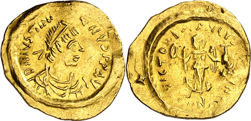 Justiniano I (527-565). Constantinopla. Tremissis. (Ratto 467) (S. 145). 1,47 g....