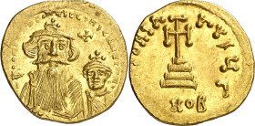 Heraclio y Heraclio Constantino (610-641). Constantinopla. Sólido. (Ratto 1369) (S. 749). 4,44 g. EBC-.