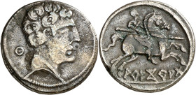 Arecorata (Ágreda). Denario. (FAB. 105) (ACIP. 1773). 3,54 g. MBC-/MBC.