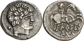Arecoratas (Ágreda). Denario. (FAB. 109) (ACIP. 1758). 3,91 g. MBC+.