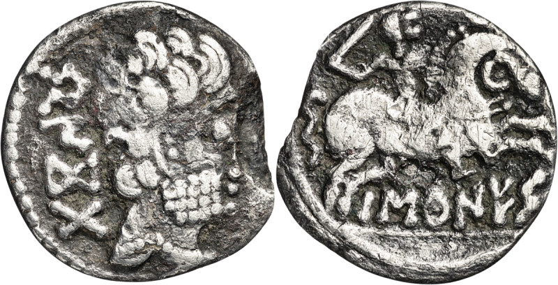 Bascunes (Pamplona). Denario. (FAB. 215) (ACIP. 1630). Hoja en anverso. 2,73 g. ...