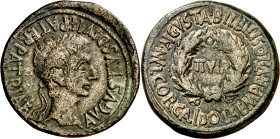 Octavio Augusto. Bilbilis (Calatayud). As. (FAB. 280 var) (ACIP. 3020). 12,28 g. MBC+.