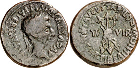 Octavio Augusto. Bilbilis (Calatayud). Semis. (FAB. 281) (ACIP. 3019 var). 6 g. MBC.