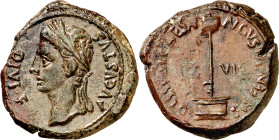 Octavio Augusto. Caesaraugusta (Zaragoza). Semis. (FAB. 332) (ACIP. 3035). 7,12 g. EBC-/MBC+.